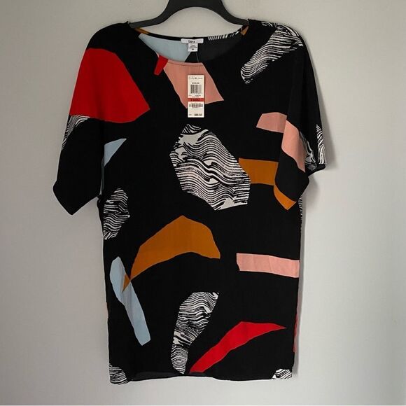 Bar III Women’d Short Cap Sleeve Geometric Print Tunic Size XS - Picture 1 of 4